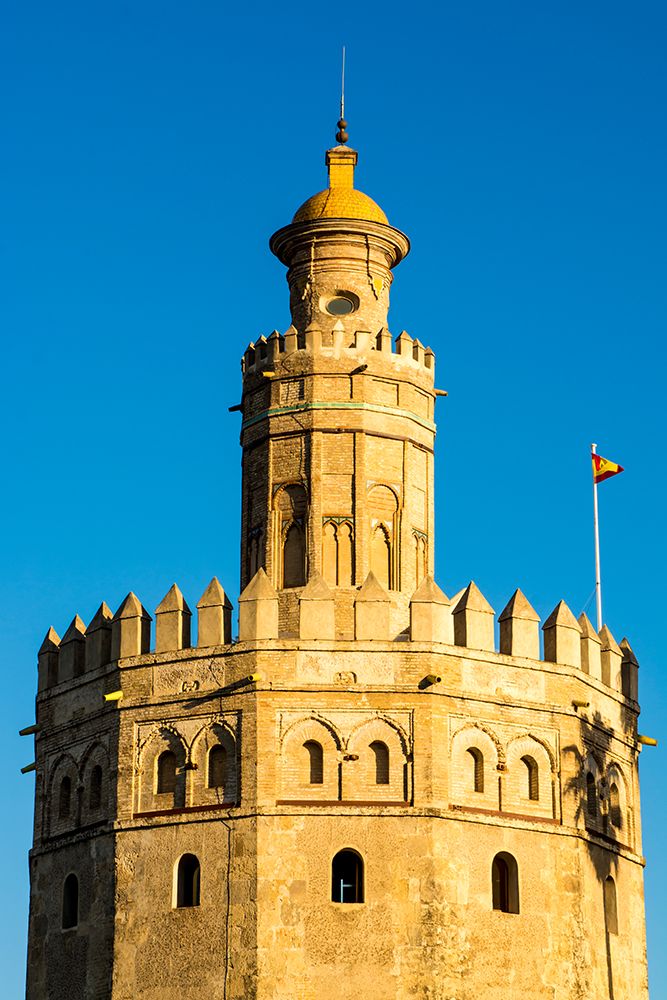 Torre del Oro (Golden Tower) middle ages watchtower, Seville, Andalusia, Spain.
